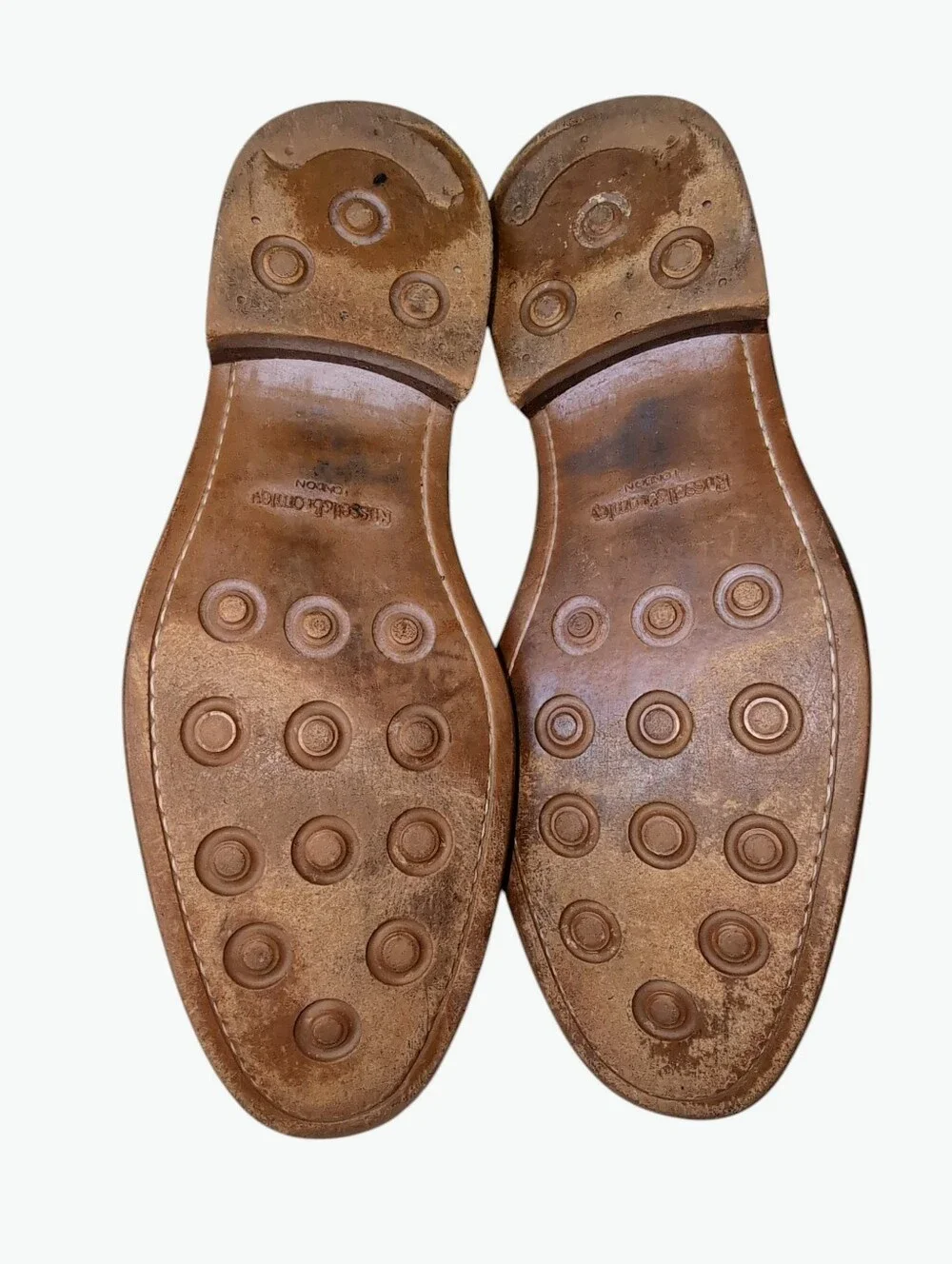 RUSSELL & BROMLEY Southport Rubber Sole Derby Cognac Brown Men's UK 10 US 10.5